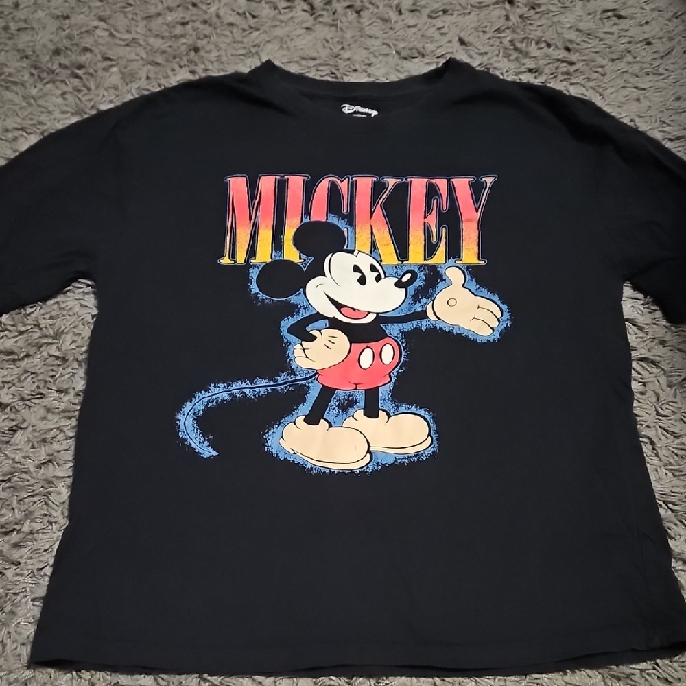 Disney Mickey Mouse Black and Red Short Sleeve Tee
